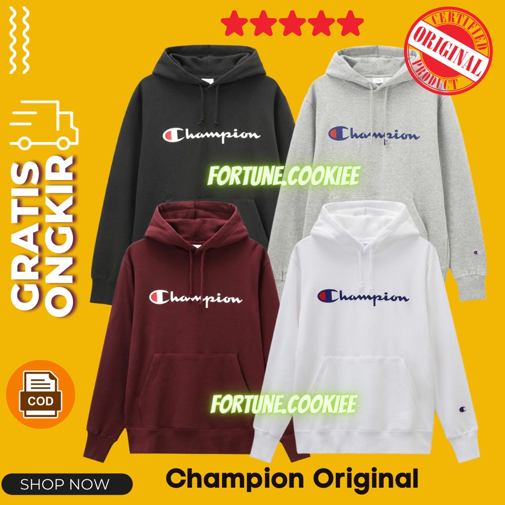 Hoodie Champion Hudie Hodie Campion Original Ori Pria Wanita Unisex