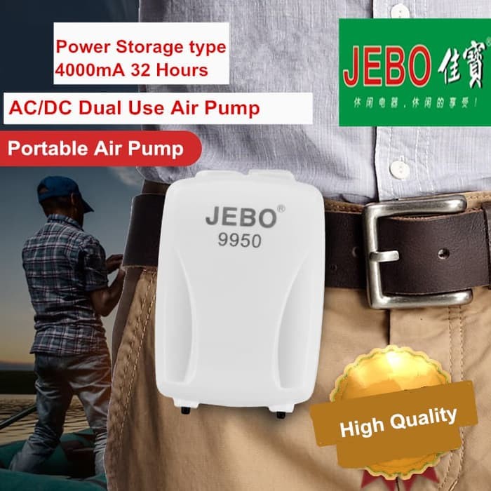 JEBO 9950 Pompa Aerator mesin portable emergency AC DC power bank USB Aquarium