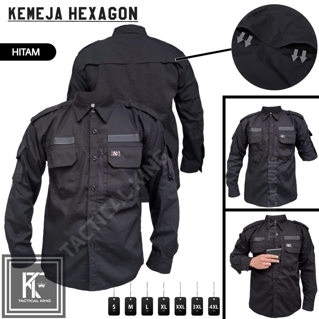 KEMEJA TACTICAL PRIA HEXAGON/KEMEJA PANJANG OUTDOOR/KEMEJA KERJA LAPANGAN