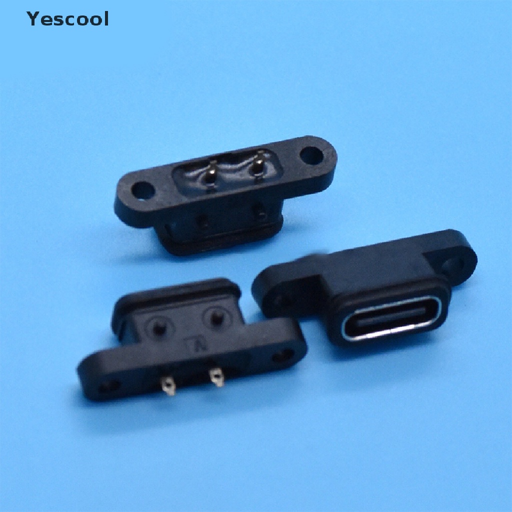 Yescool 2pcs Soket Port USB Tipe C 2 Pin Female Fast Charging Anti Air