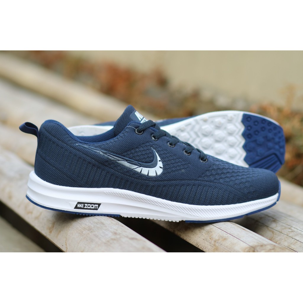 SEPATU nike ZOOM PEGASUS NAVY OLAHRAGA LARI RUNNING SPORT SNEAKERS CASUAL SEKOLAH KETS JOGGING