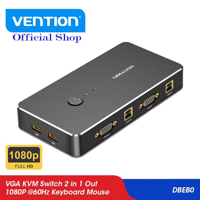 Vention VGA KVM Switch USB 2.0 Keyboard Mouse Printer