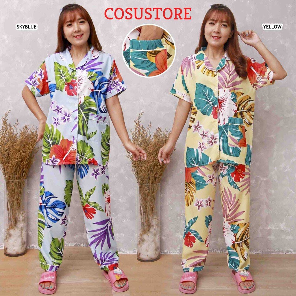 BAJU TIDUR WANITA/PIYAMA WANITA MOTIF KATUN DAILYSET PIYAMA WANITA MURAH