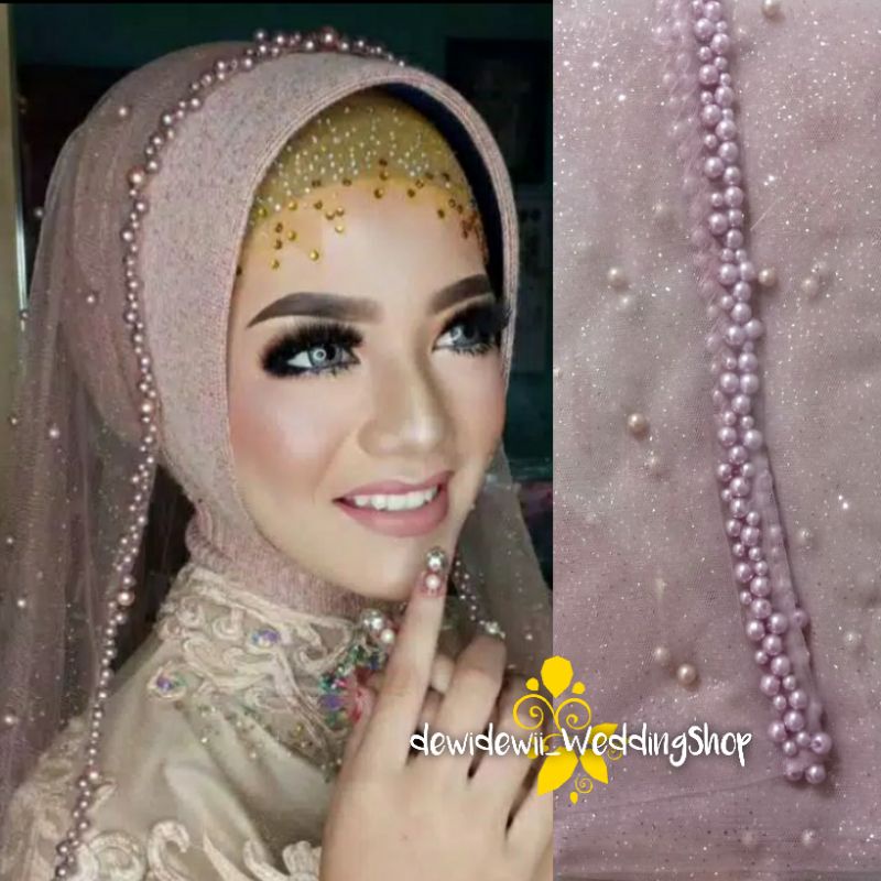 Jilbab VeiL Mutiara/ Jilbab Pengantin Muslim