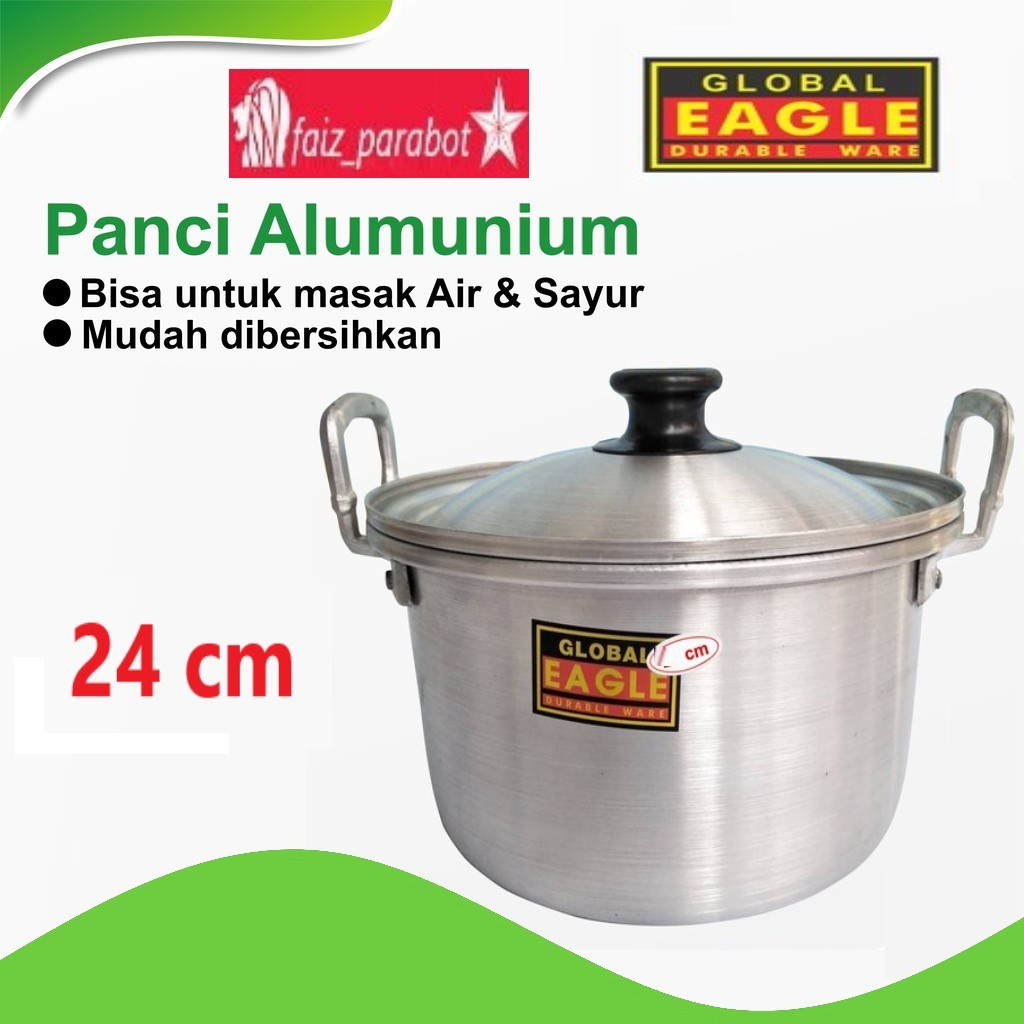 panci TL alumunium non kukus / panci memasak air eagle