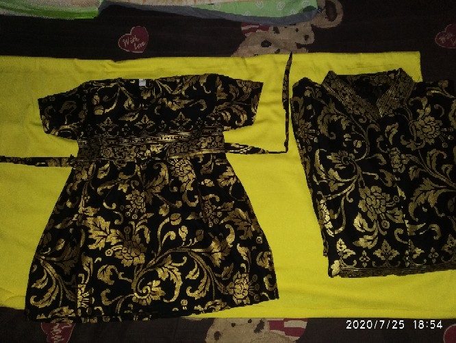 Gamis Batik Seno Biru Syari Muslim