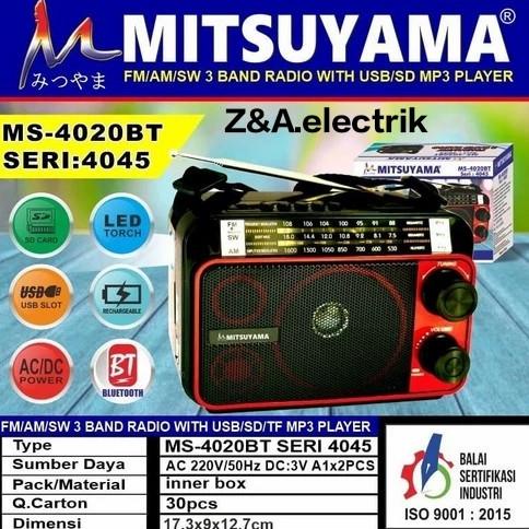 Radio/Speaker Bluetooth Ms-Seri 4045 Usb Memory Mitsuyama