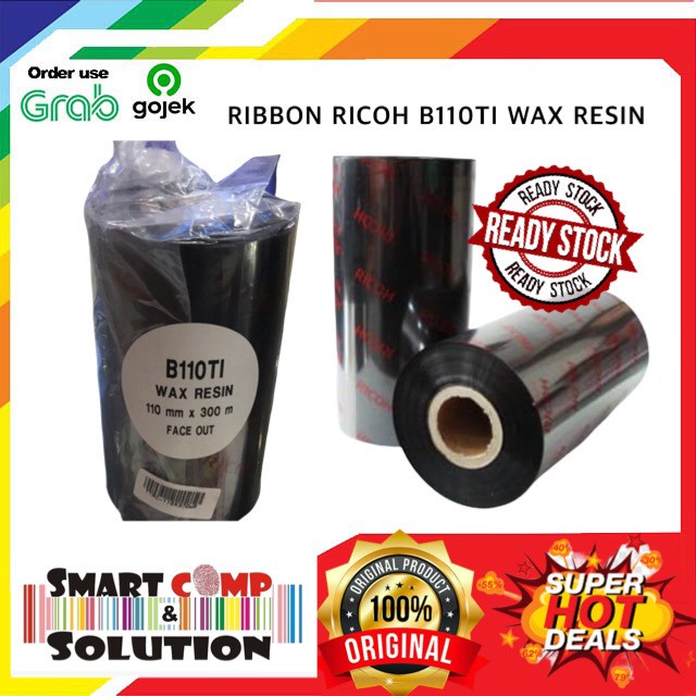 Ribbon Barcode Ricoh 110mm x 300m Wax Resin