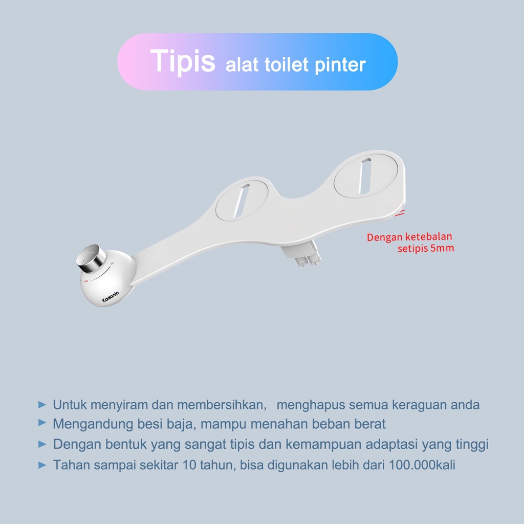 Kadonio Flusher toilet pintar toilet pintar untuk Kloset Semprotan Toilet menyiram dan membersihkan bidet tombol otomatis