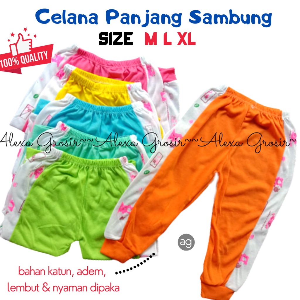 Celana Panjang Anak 6-12 Bulan size M Harian Polos Warna Best Quality