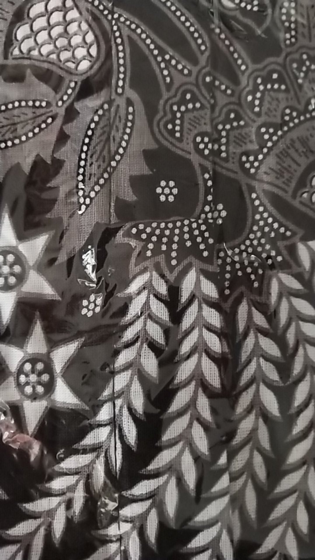 Kemeja Batik Pria Lengan Pendek Motif Hitam Putih Cream Manisarjuna Memanah