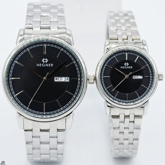 Hegner 5049 - Jam Tangan Couple Murah - Stainless Steel - Analog Quartz - Anti Air - Original