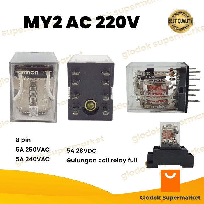 Relay MY2 AC 220V 8 pin Riley 220 Volt 8p 5a