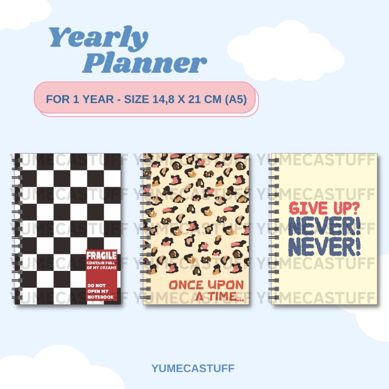 

Yearly Planner A5 / Weekly Monthly Planner / Daily Plan Schedule Notebook / Buku Agenda/NOTEBOOK A5