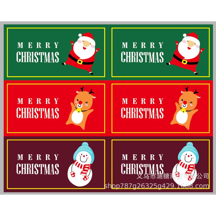 STX9 stiker tempelan kado natal dekorasi sticker botol ucapan