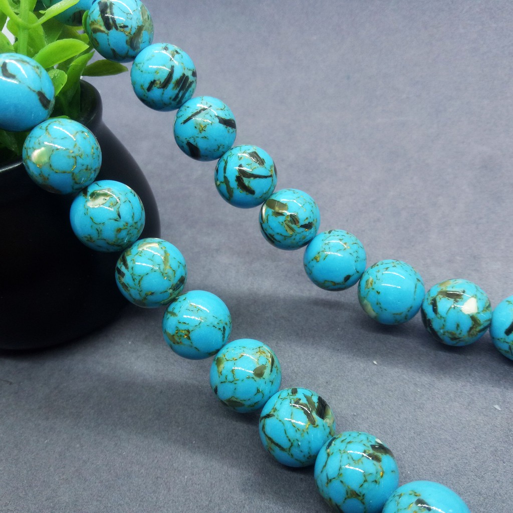 Milky Agate Shell Turquoise Bead