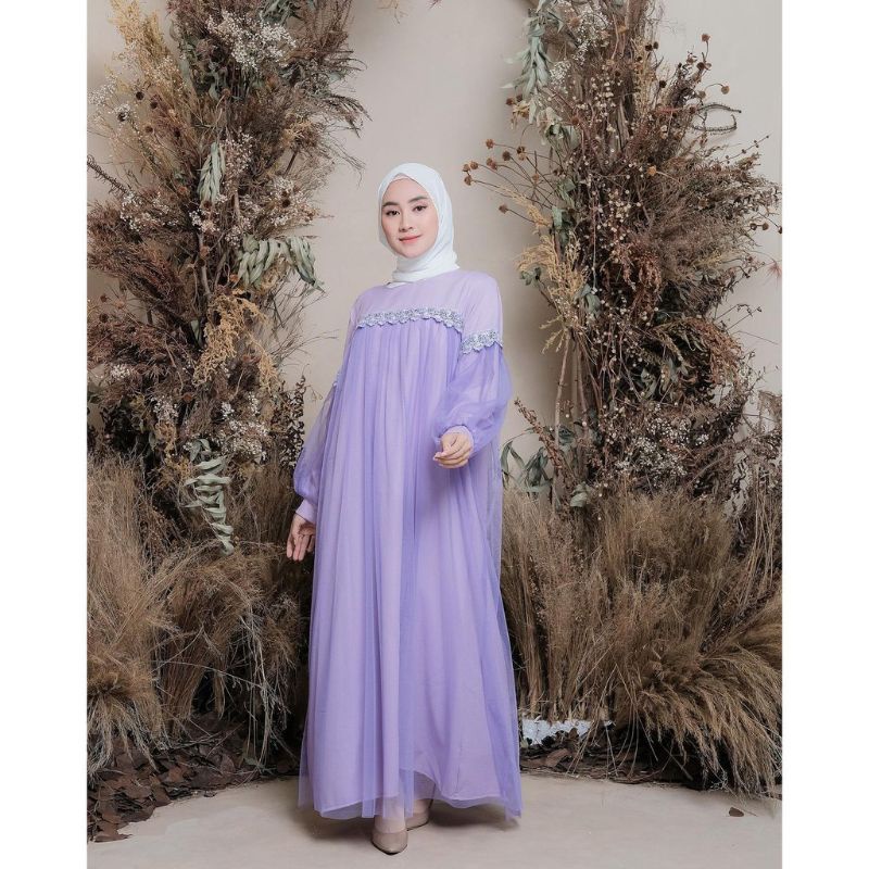 RAFIKA Dress Tulle Tutu Variasi Renda / Gaun Bumil / Gamis Kekinian / Ukuran kecil hingga Jumbo