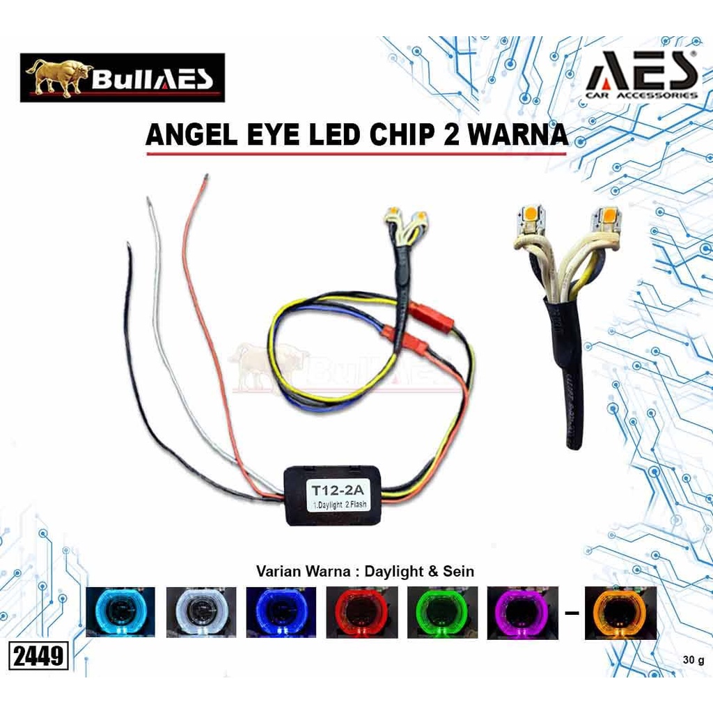 Led Chip Angel eye Kristal ring DUAL WARNA Chip Led Only