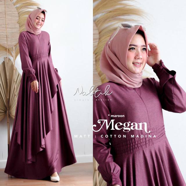 Megan gamis polos cantik ori Nabtik