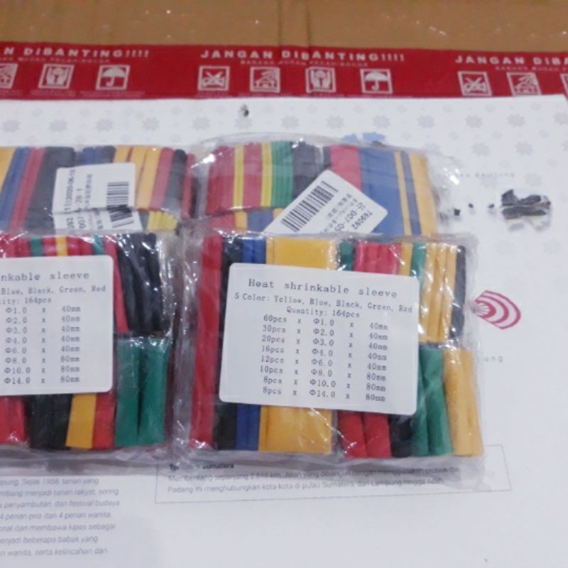 Kabel Bakar Heat Shrink 1Set 164pcs / 328pcs 8ukuran 4warna