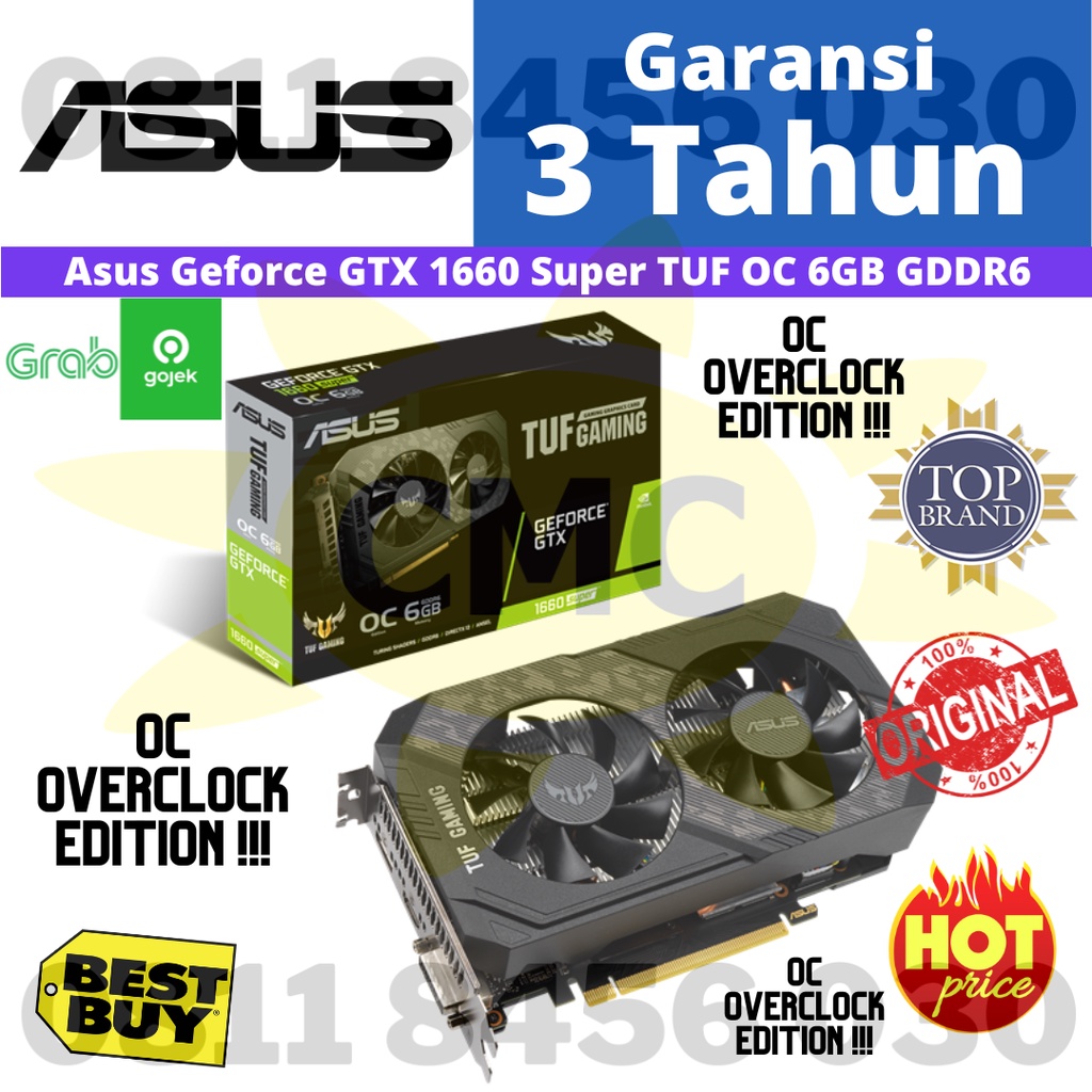 VGA Asus Tuf Gaming GTX 1660 Super OC 6GB Asus Geforce GTX1660 6GB GDDR6