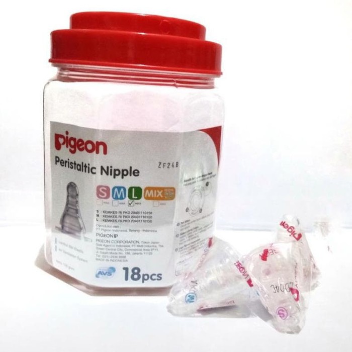 Pigeon Baby Silicone Nipple Eco Standart - Dot Silikon Bayi S M L - DOT BULAT