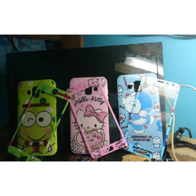 Case intip Samsung Galaxy J7 duo Softcase intip Karakter terbaru Plus Tampered Glass