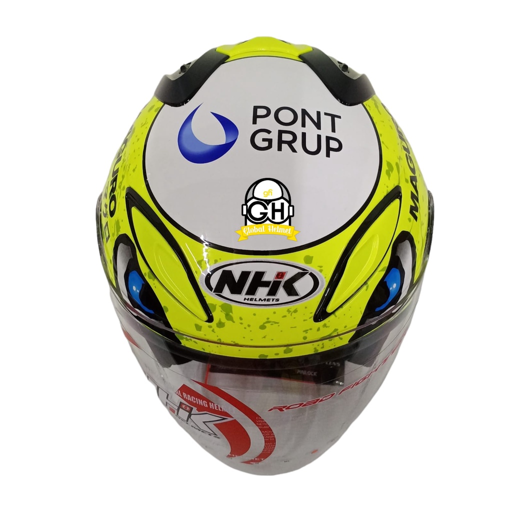 HELM NHK HALF FACE R6 GP EDITION SERGIO #2 YELLOW FLO