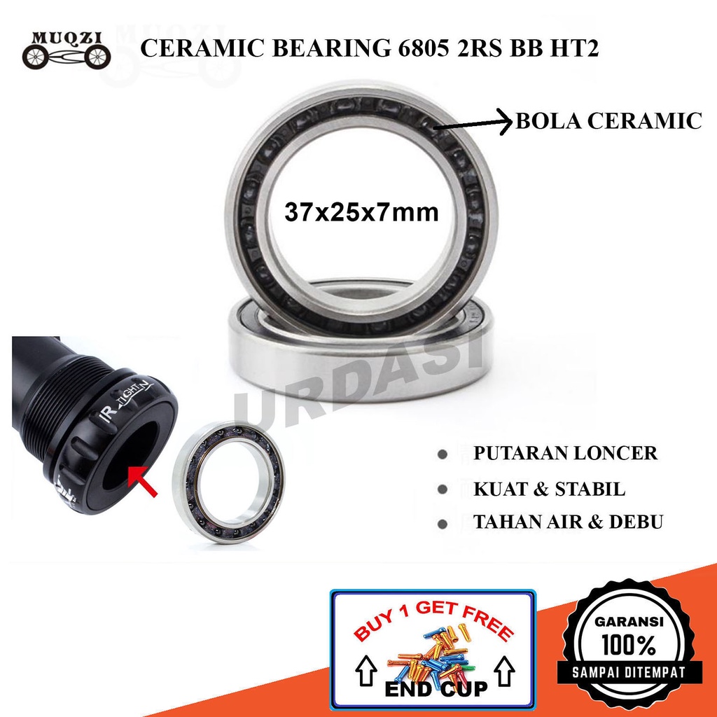 Muqzi Bearing Laher 6805 2RS BB Ht2 Ceramic Ball Sepeda Lipat MTB Road Bike Ceramic Bearing 6805