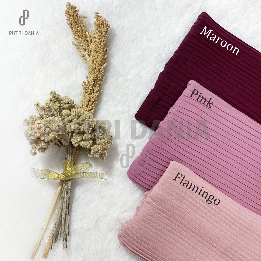 Putri dania Pahmina Plisket full ceruty babydoll / Pashmina plated