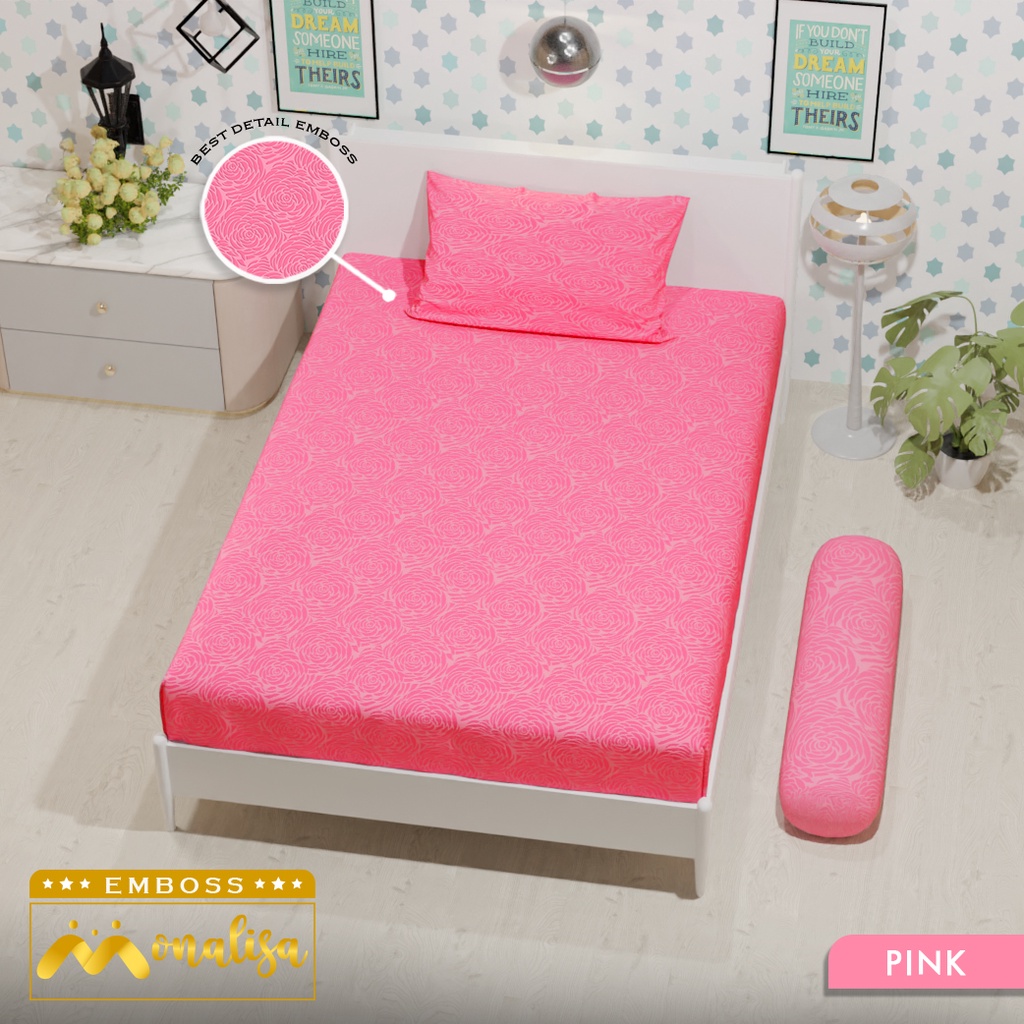 Monalisa Emboss Sprei Uk 90/100/120 - Pink