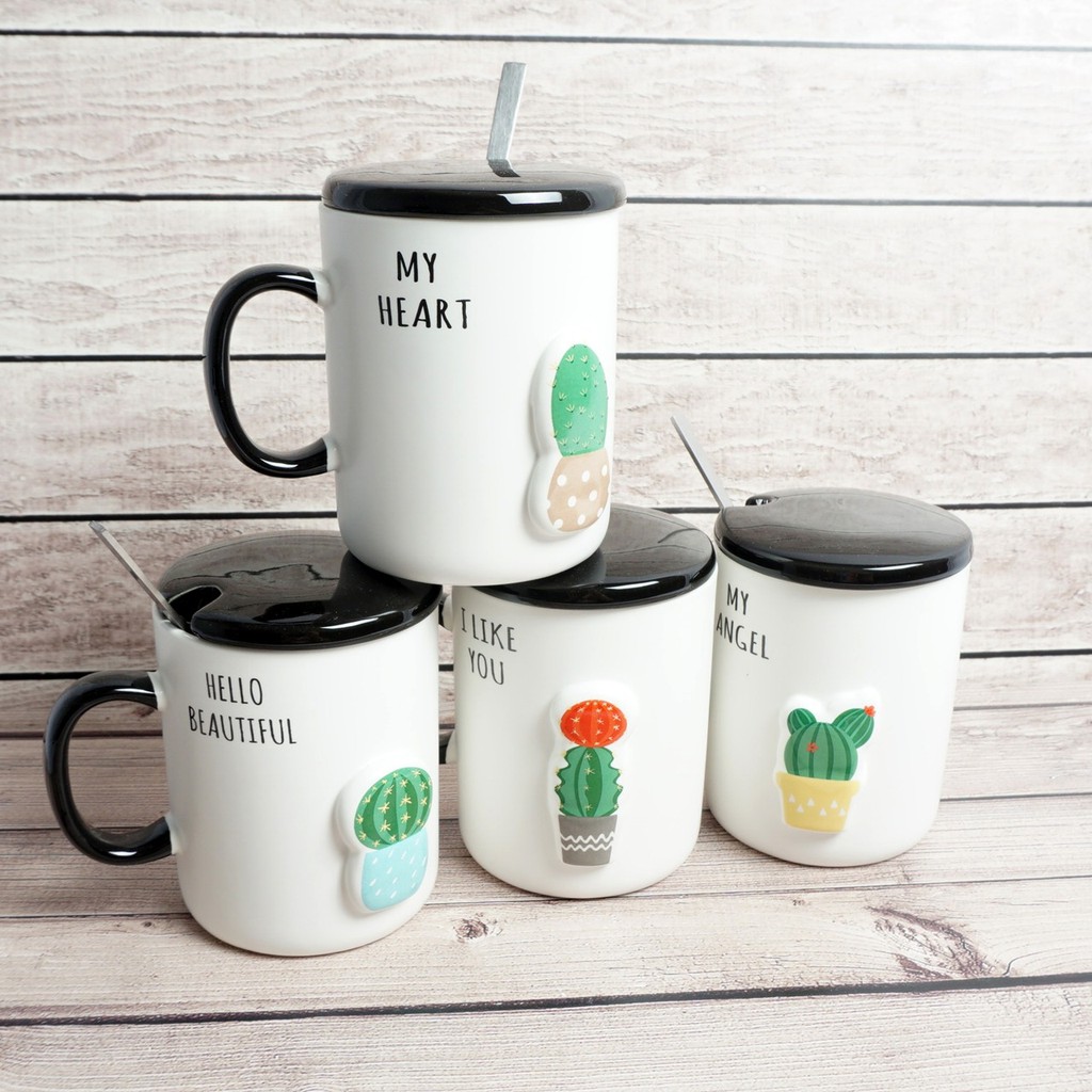Mug Gelas Air Minum Kopi Keramik Kaktus Premium Shopee Indonesia