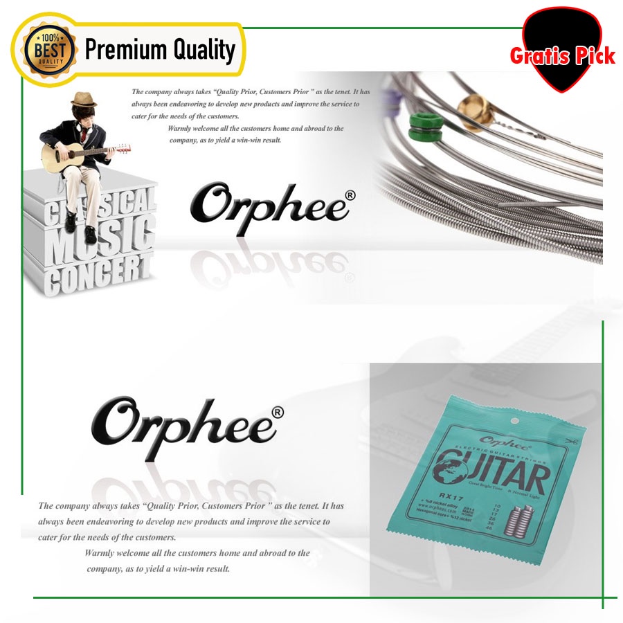 senar gitar elektrik 010 electric guitar strings orphee RX 17