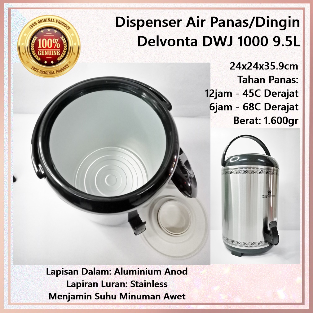 Dispenser Air Panas/Dingin Delvonta DWJ 1000 9.5L