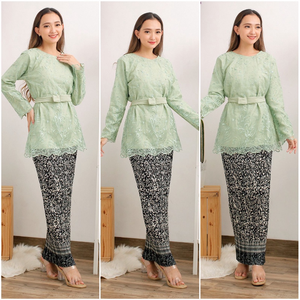 Kebaya Manohara Tulle Tille Bordir Brukat Mewah Brokat Muslim Wisuda Tunik Kondangan Nikahan !!