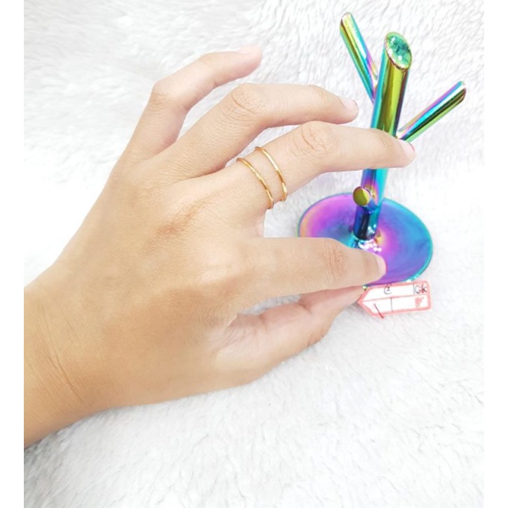 CC827M142M cincin emas kuning keroncong isi 2 pcs polos emas kuning asli berat 1 kadar 70% 16k no 13