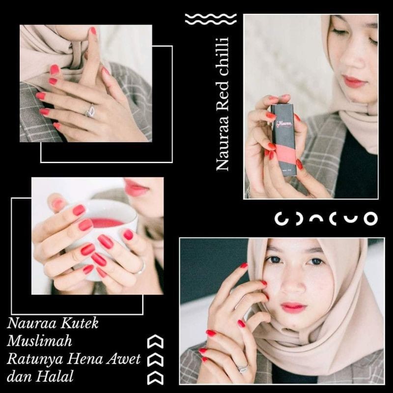 NAURA NAIL HENNA / KUTEK MUSLIMAH / KUTEK HALAL /