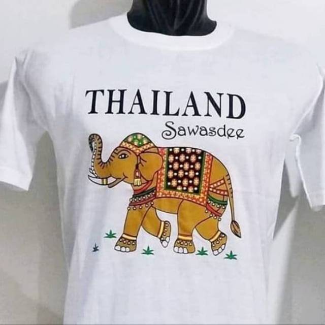 Kaos Thailand gajah thailand souvenir mancanegara