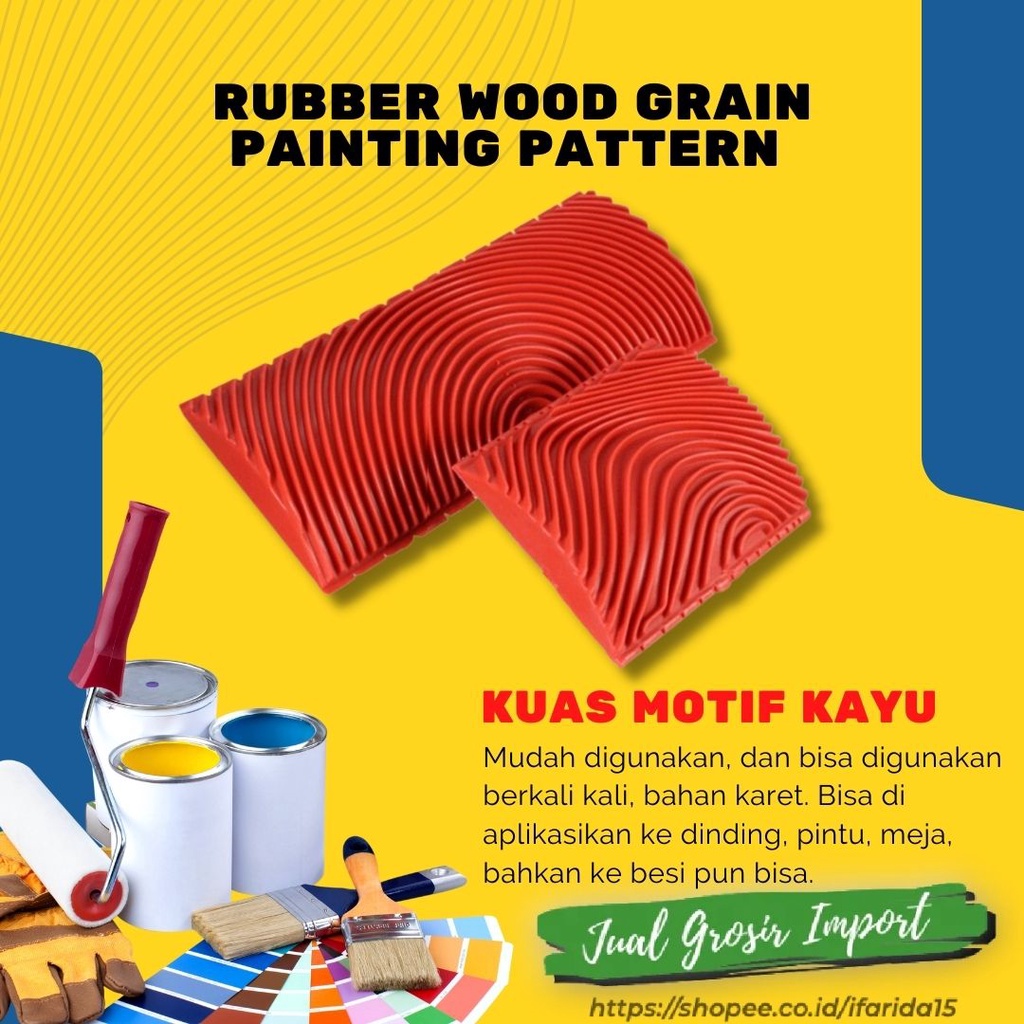 Cetakan Cat Motif Serat Corak Kayu Bahan Silicon Rubber Wood Grain