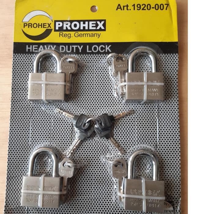 PROHEX - Gembok Master Key 50mm - Gembok Set 4 pcs 50mm