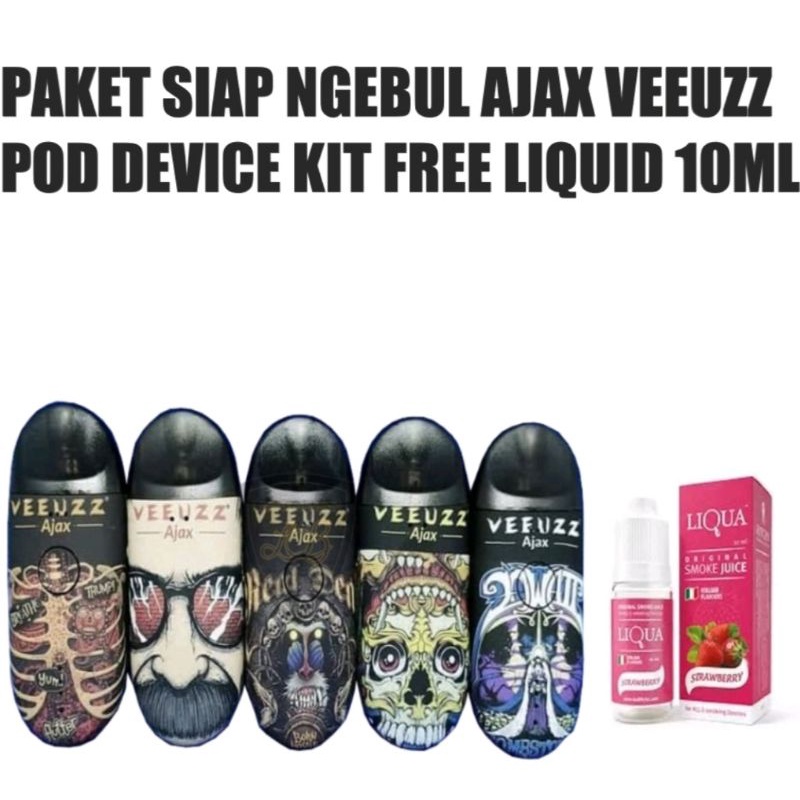 Vapoor Vapee Veeuzz Ajax Kit Fullset Siap Pakai Free Cairan 10ml