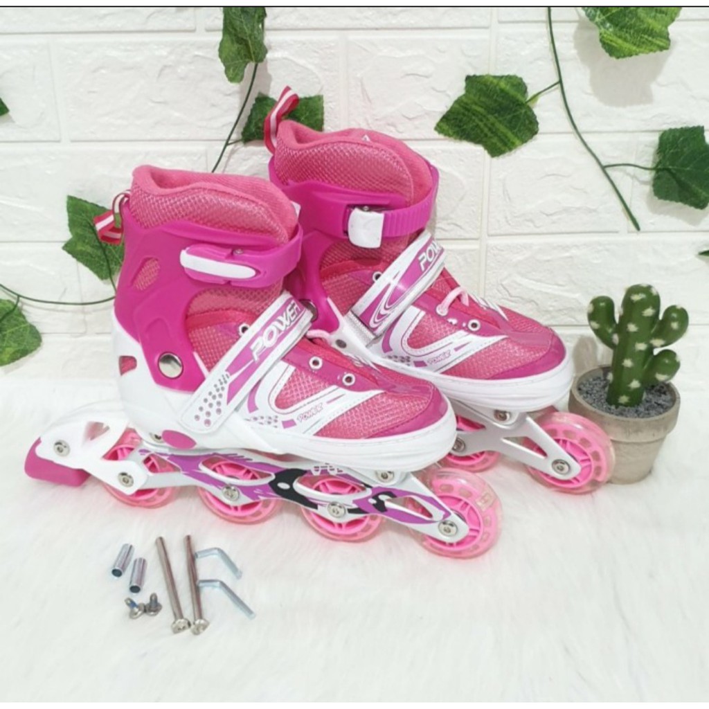 Sepatu Roda Anak Anak POWER Inline Skate Bajaj Free Baut dan Kunci L