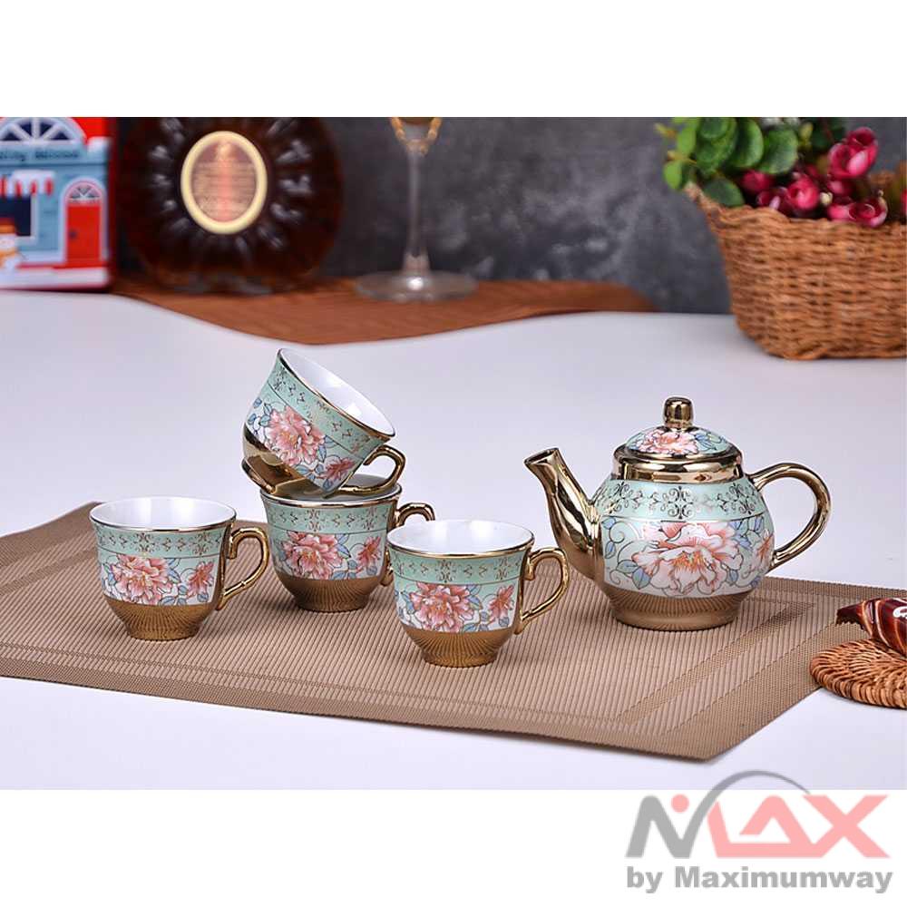 Kendi / Pitcher / Jug / Teko SUNFILI Cangkir Teko Keramik Set 4 Cups 1 Pot European Style - B140