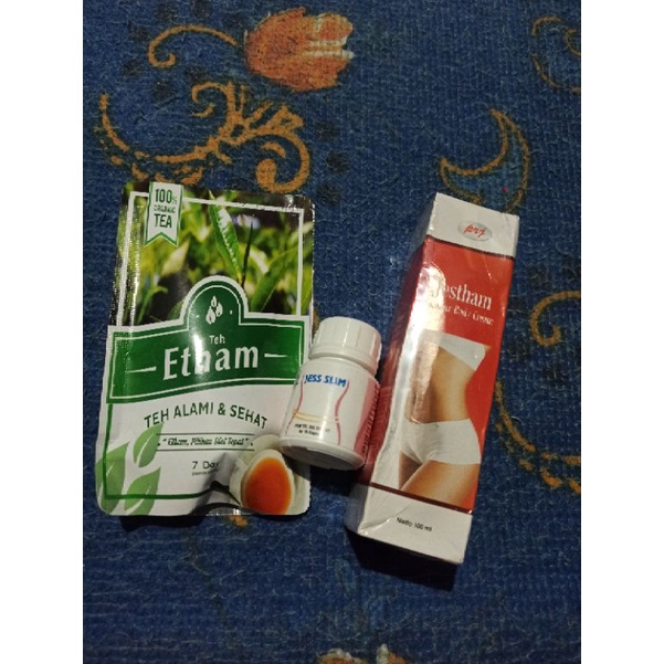 Paket Diet Jestham 100rb (Teh diet etham 7day + Jess Slim + Lotion pelangsing)