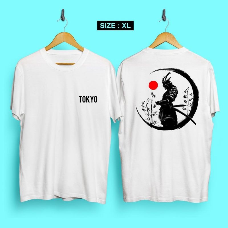 fourfashion Kaos Pria Kaos Distro XL TOKYO SAMURAI JAPAN White CN965