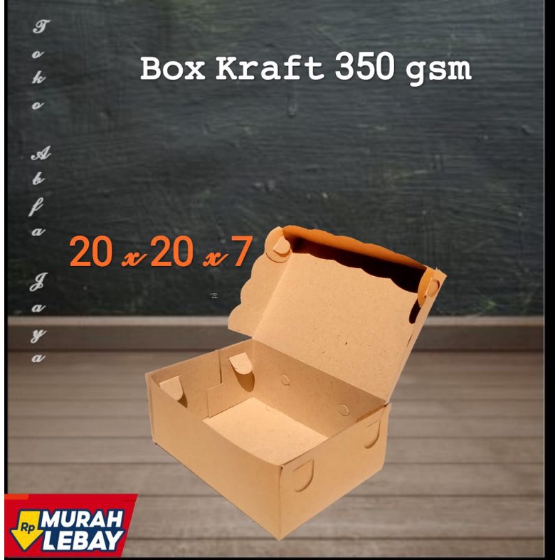 

(Box murah) Box kraft 20x20x7 coklat renda .Tebal 350 gsm. cocok untuk packing, snack, kue, roti, souvenir dll