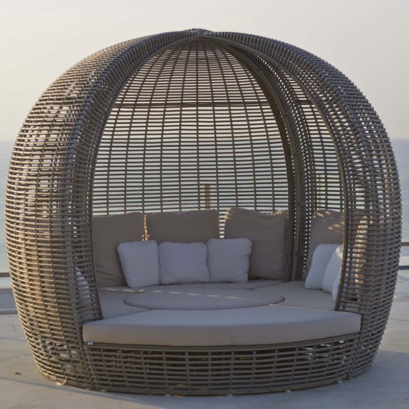 Bangku santai rotan gazebo Rotan sintetis terbaik