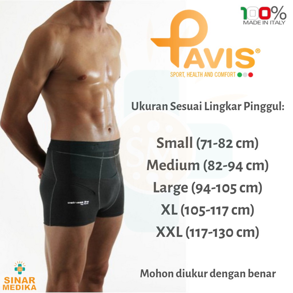 PAVIS CELANA DALAM HERNAI BOXER 655N + PAD / HERNIA SUPPORTER 655 N MADE IN ITALY / ERNIABOXER