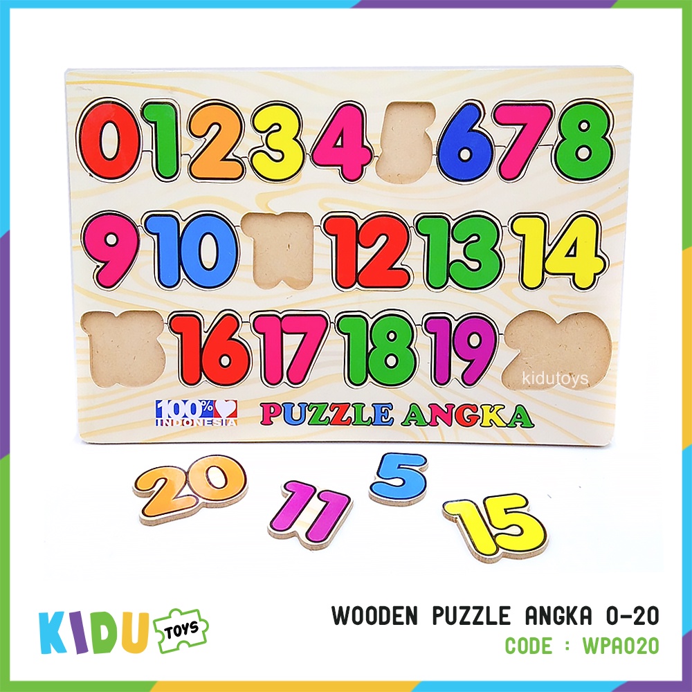 Mainan Puzzle Kayu Edukasi Huruf Hijaiyah Arab Kapital Besar Angka ABC 123 Number Letter Wooden Puzzle Kidu Toys