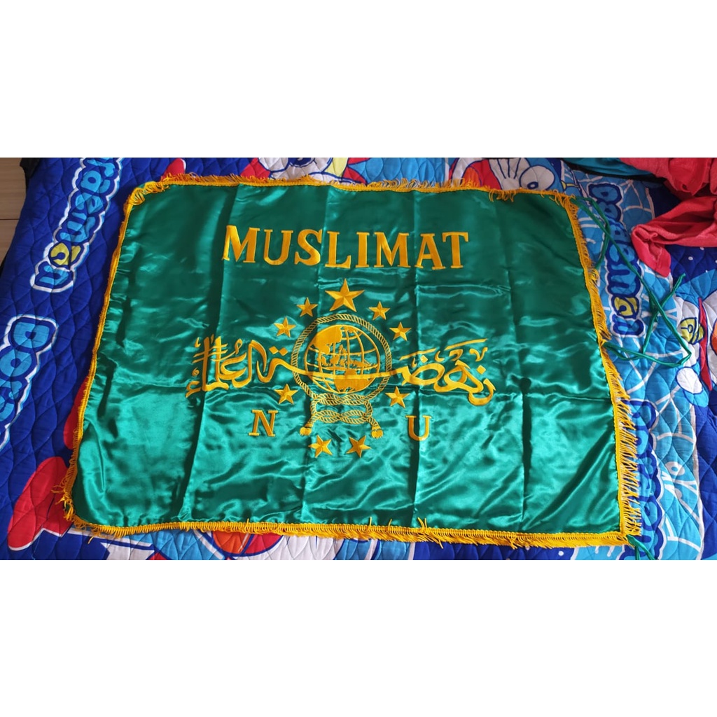 Bendera Pataka Muslimat NU Bordir Rumbai Emas - Bendera Muslimat Nahdlatul Ulama Full Bordir - Bendera Muslimat Nahdhatul Ulama